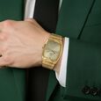 Titan Rectangle Champagne Dial Analog with Date Stainless Steel Strap watch for Men - image number 4