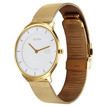 Titan Edge Slim Stainless Steel Strap White Dial Analog Watch for Men