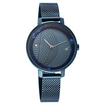 Fastrack Younique Quartz Analog Blue Dial Stainless Steel Strap Watch for Girls
