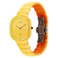 Titan Squircle Camo Quartz Analog Yellow Dial Ceramic Strap Watch For Unisex - image number 2