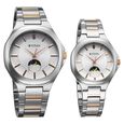 Titan Bandhan Quartz Analog Sun-Moon Silver Dial Two Toned Stainless Steel Strap Watch For Couple - image number 1