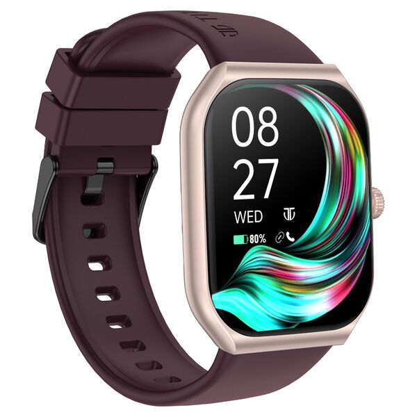 Titan Smart Watch with 4.97 CM Super AMOLED Display | 410 x 502 Pixel Resolution | AI Voice Assistant With Red Strap - image number 1