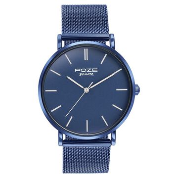 Sonata Poze Quartz Analog Blue Dial Blue Metal Strap Watch For Men