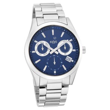 Xylys Swiss Multifunction Silver Stainless Steel Strap Blue Dial Watch For Men
