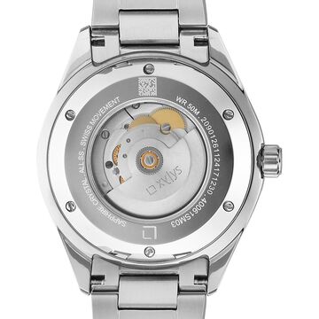 Xylys Automatic Maroon Dial Silver Stainless Steel Strap Watch For Men