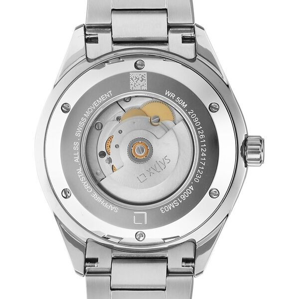 Xylys Automatic Maroon Dial Silver Stainless Steel Strap Watch For Men - image number 6