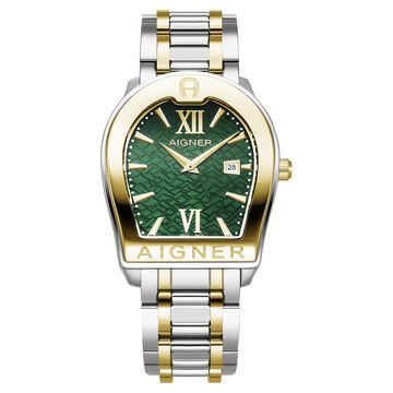 Aigner Verona Due Quartz Analog with Date Green Dial Two Toned Stainless Steel Strap Watch For Men