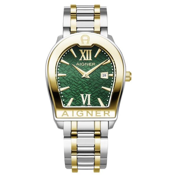 Aigner Verona Due Quartz Analog with Date Green Dial Two Toned Stainless Steel Strap Watch For Men - image number 0
