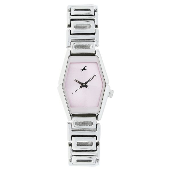 Fastrack Quartz Analog Pink Dial Metal Strap Watch for Girls - image number 0