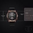 Titan Men's Infinity Chrono watch: Precise Blue Dial, Rose Gold Highlights, Durable Leather Strap - image number 2