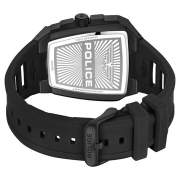 Police Multifunction Black Dial Black Color Silicone Strap Watch For Men