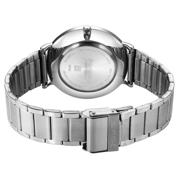 Sonata Ascent Quartz Analog Blue Dial Stainless Steel Strap Watch For Men - image number 3