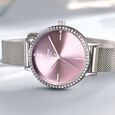 Sonata Poze Quartz Analog Pink Round Dial Silver Mesh Strap Watch For Women - image number 0