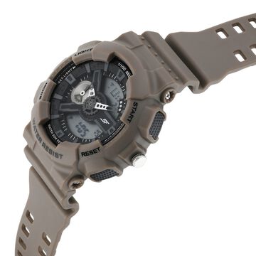 SF Dreamer Series Quartz Digital Analog Digital Black Dial Brown Plastic Strap Watch For Men