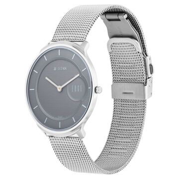 Titan Minimals Grey Dial Analog Stainless Steel Strap Watch for Men