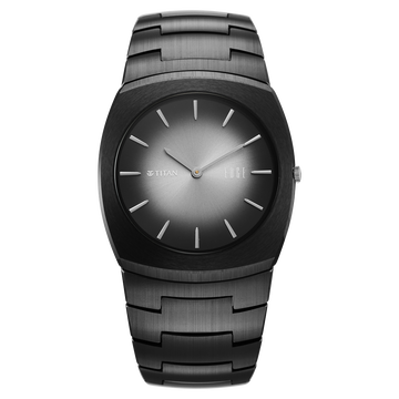 Titan Edge Fumage Quartz Analog Black Dial Black Ceramic Strap Watch For Men
