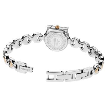 Aigner Quartz Analog White Dial Rose Gold Stainless Steel Strap Watch For Women