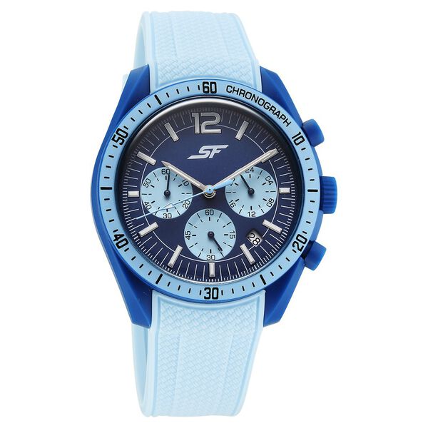 SF Genesis Bold Chronograph Watch for Men with Light Blue Strap - image number 1