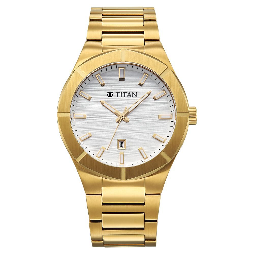 Titan Regalia Marque Analog with White Dial Gold Strap Watch for Men-image-34