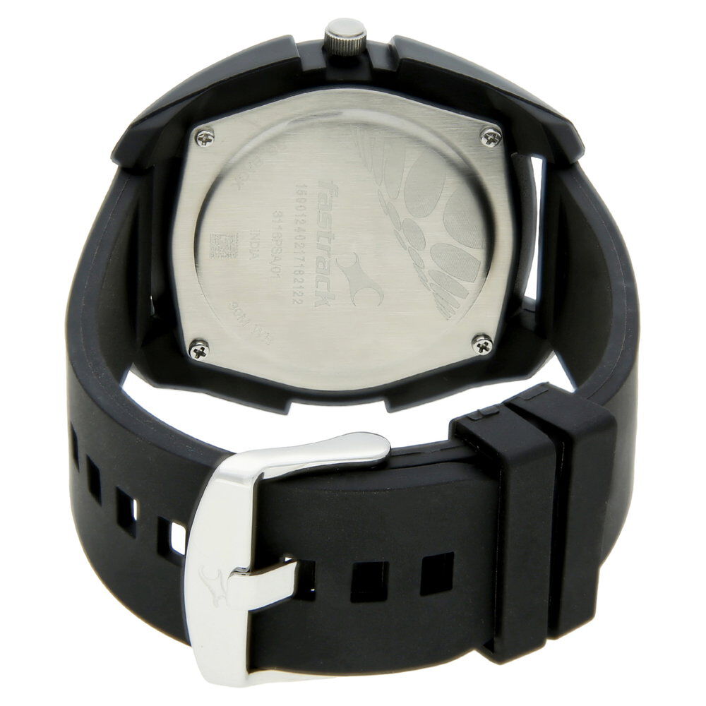 Buy Online Fastrack Quartz Analog Black Dial PU Strap Watch for