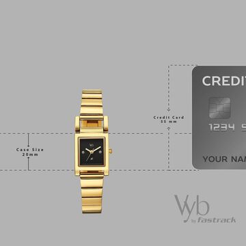 Vyb Muse By Fastrack Quartz Analog Black Dial Golden Stainless Steel Strap Watch For Girls