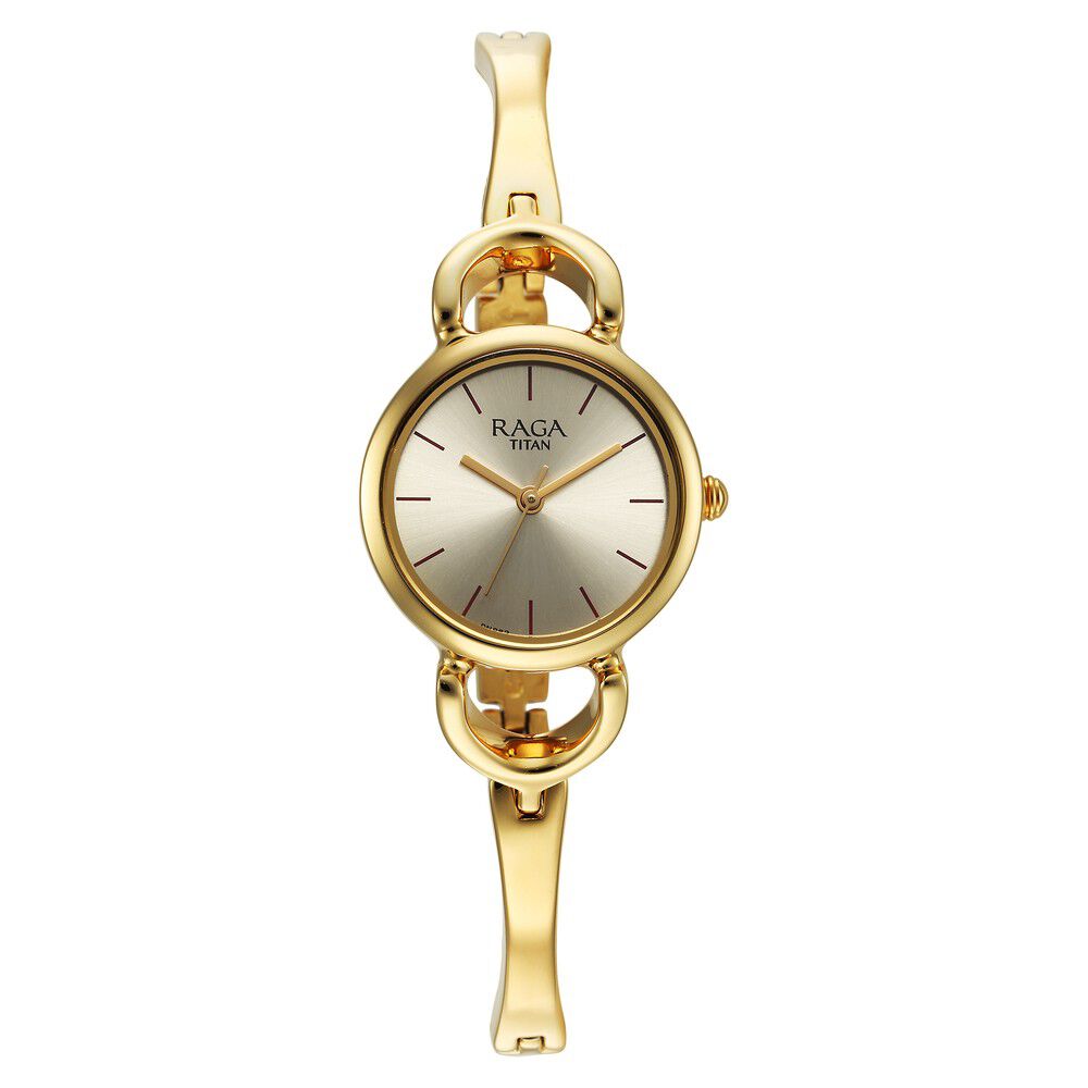 Buy Online Titan Raga Champagne Dial Watch for Women 2724ym01 Titan