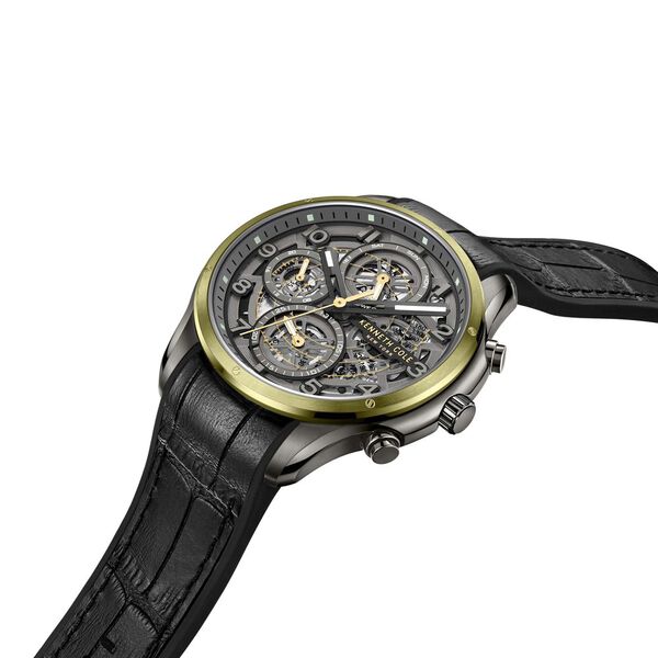 Kenneth Cole Quartz Multifunction Grey Dial Leather Strap Watch for Men - image number 3