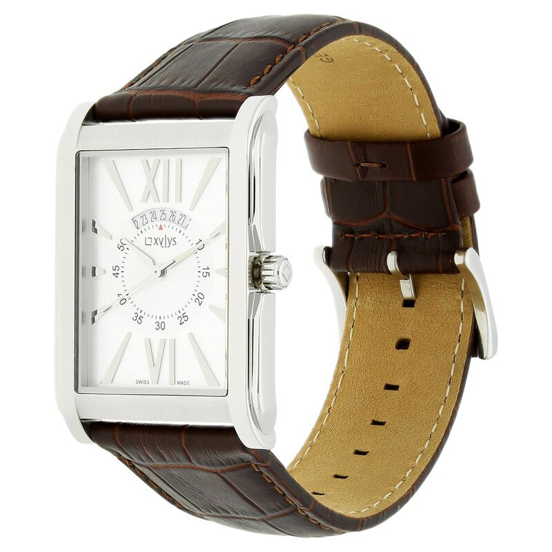 Buy Online Xylys Quartz Analog with Date White Dial Leather Strap Watch