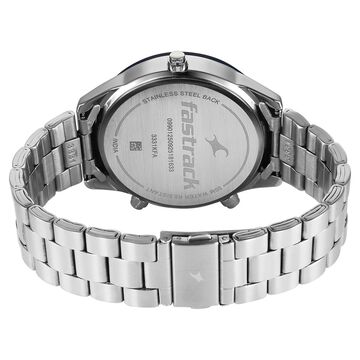 Fastrack Overdrive Chronograph Micromotor White Dial Silver Stainless Steel Strap Watch For Guys