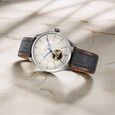 Titan Magnate Automatic Blue Dial Brown Leather Strap Watch For Men