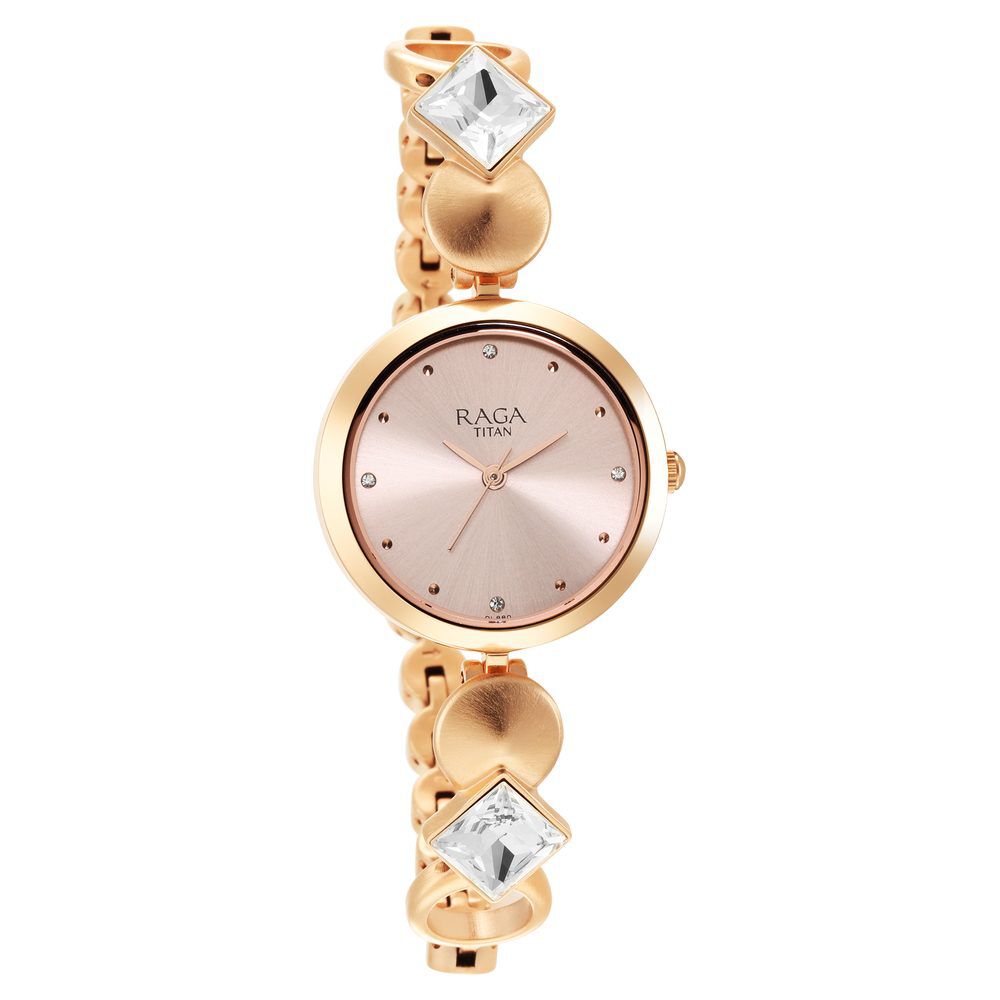 Buy Online Titan Raga Love All Pink Dial Analog Metal Strap Watch for Women 2606wm10 p Titan