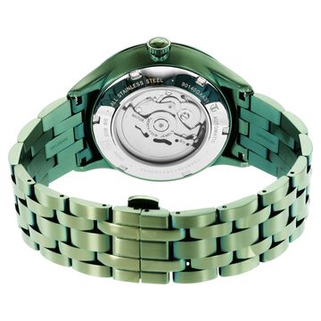 Titan Metal Mechanicals Black Dial Green Stainless Steel Strap Watch for Men