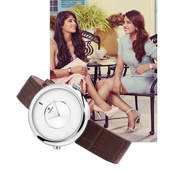 Titan We Silver Dial Women Watch With Leather Strap - image number 5