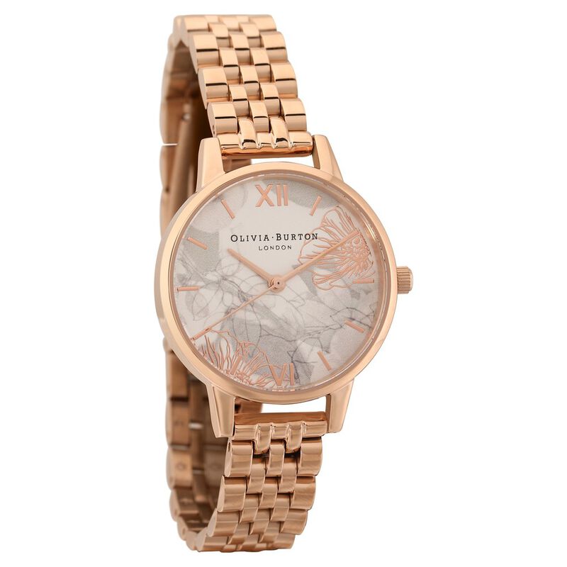 Olivia Burton Quartz Analog White Dial Stainless Steel Strap Watch for Women