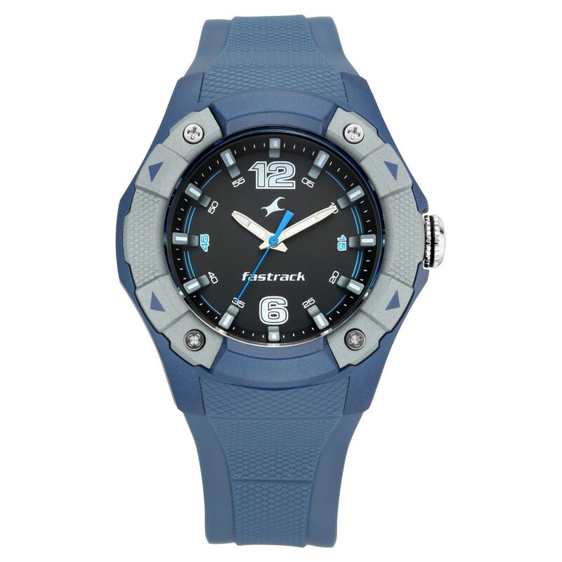 Fastrack Trendies Quartz Analog Black Dial Silicone Strap Watch for Guys - image number 2