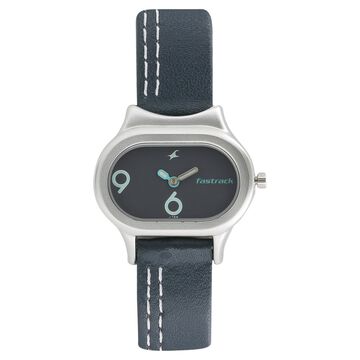 Fastrack Quartz Analog Blue Dial Leather Strap Watch for Girls
