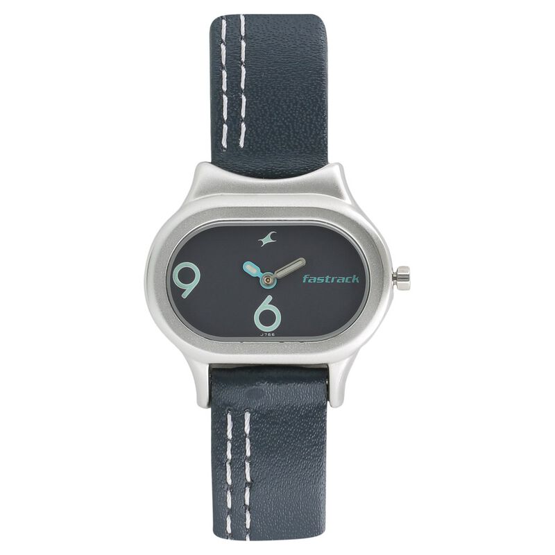 Fastrack Quartz Analog Blue Dial Leather Strap Watch for Girls