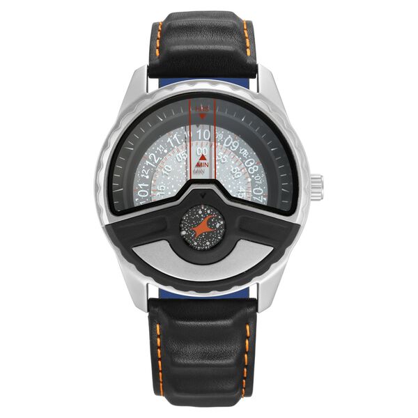 Fastrack Space Rover Quartz Analog Grey Dial Leather Strap Watch for Guys - image number 1