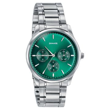 Sonata Men's Work Wear emerald green dial Watch - Premium Multifunction design for everyday style