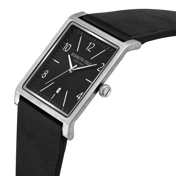 Kenneth Cole Quartz Analog Black Dial Leather Strap Watch for Men - image number 1