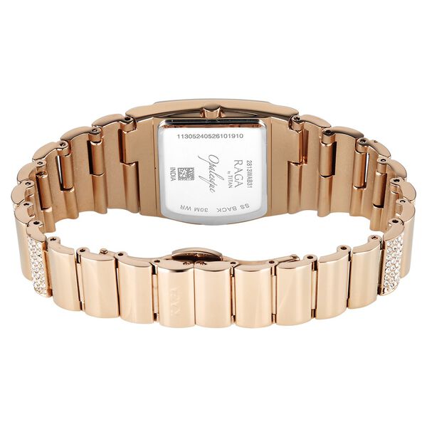 Titan Raga Opalesque Quartz Analog Multicoloured Dial Rose Gold Metal Strap Watch For Women - image number 4