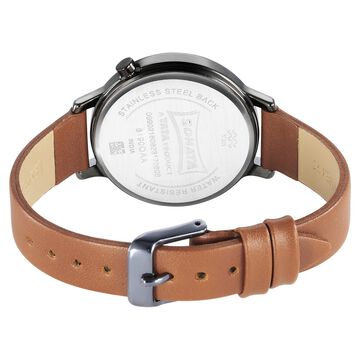 Sonata Unveil Quartz Analog Grey Dial Leather Strap Watch for Women