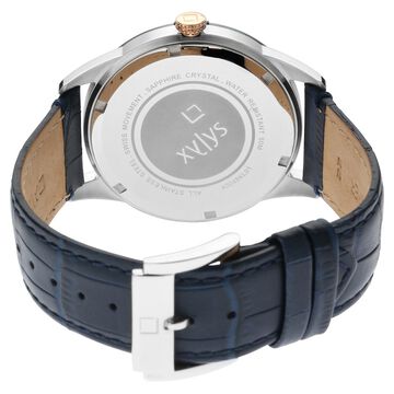 Xylys Swiss Analog with Date Blue Leather Strap and Dial Watch For Men