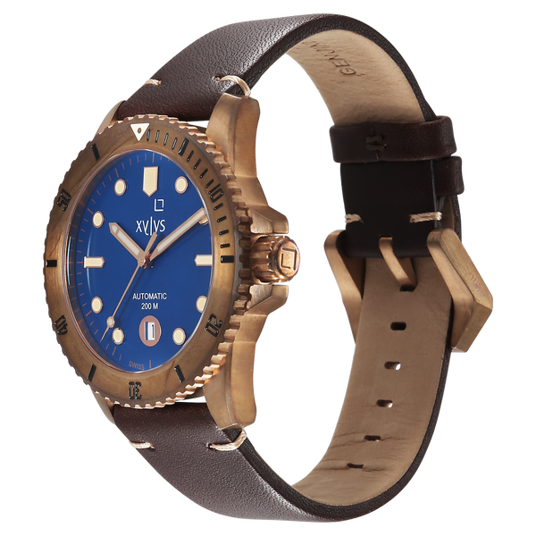 Xylys Mariana Swiss Analog with Date Blue Dial Geniune Leather Strap Watch For Men - image number 3