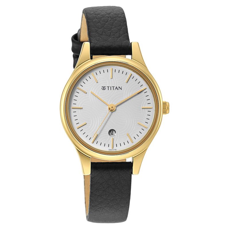 Buy Online Titan Karishma White Dial Analog Leather Strap watch for ...