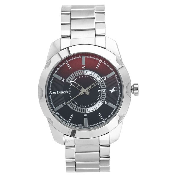 Fastrack All Nighters Quartz Analog Black Dial Metal Strap Watch for Guys - image number 0