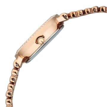 Vyb Iconique By Fastrack Quartz Analog Purple Dial Rose Gold Metal Strap Watch For Girls