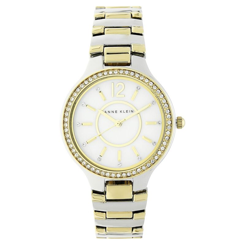 Anne Klein Quartz Analog Mother of Pearl Dial Stainless Steel Strap Watch for Women