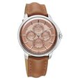 Titan Classique Four Eye Multifunction Analog with Salmon Dial Tan Brown Leather Strap Watch for Men - image number 1