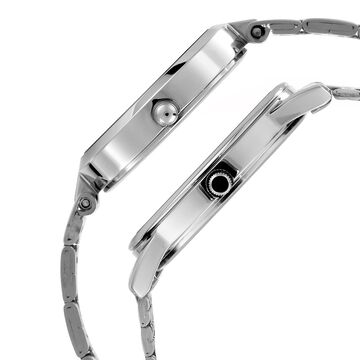 Titan Bandhan Quartz Analog Silver Dial Silver Stainless Steel Strap Watch For Couple